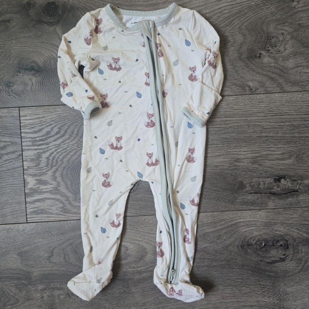 Babysprouts NB Bamboo Viscose Footed Pajama Sleeper Zipper Romper Fox Leaf Print